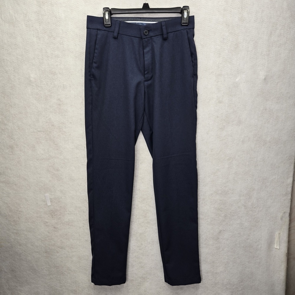 Haggar Cool Right Performance Flex Dress Pants Mens Sz 29 X 32 Navy Blue Chino